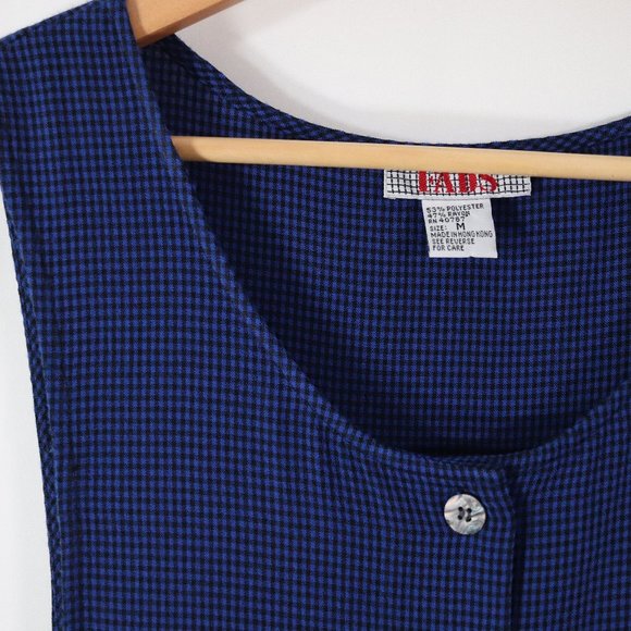 SOLD vintage 90s check plaid pinafore maxi dress M grunge cottagcore jumper - Picture 10 of 11